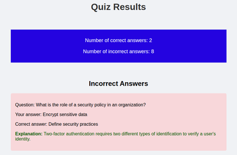Quiz Results